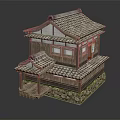 Traditional Japanese Wooden Architecture With Tile Roof Stone Base And Porch Design