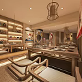 Traditional Chinese Restaurant Interior With Wooden Furniture Chandeliers And Decorative Paintings