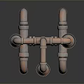 Stylish Industrial Copper Pipe Lighting Combination With Three Clear Glass Bulbs