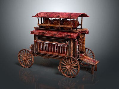 Modern Carriage Luxury Carriage Four-wheeled Carriage 3d model