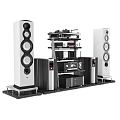 Modern audio equipment combination 3d model