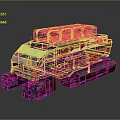 Futuristic Sci Fi Vehicle With Orange Gray Exterior Multi Layer Cargo Compartments And Tracked Wheels