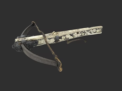 Artisan Crafted Ancient Crossbow With Intricate Sculpted Patterns And Carved Details 3d model