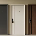 Three Modern Black White Brown Doors With Lock Hole And Handle