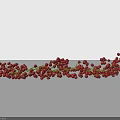 Bunch of Fresh Ripe Red Berries on Green Twigs Natural Food