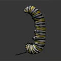 Colorful Striped Curved Sculpture With Vibrant Design And Smooth Lines Detailing