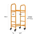Orange Two Tier Mobile Storage Shelf With Wheels For Storing Heavy Duty Tires