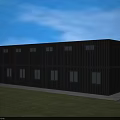 Two Story Container Office Building With Balcony Stairs And Large Windows