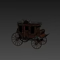 Vintage Wooden Horse Drawn Carriage With Large Wheels And Roof Storage Rack