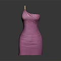 Pink Sling Dress Sculpture With Smooth Texture And Artistic Carving Design
