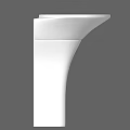 White Pedestal Washbasin With Simple Modern Design And Smooth Surface