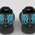 Black HEAD Athletic Training Shoes With Blue Accents And Geometric Patterns