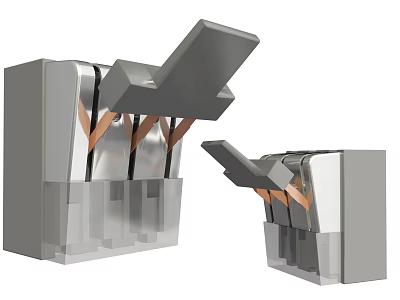 Switch Panel Internal Structure With Metal Components Copper Contacts And Mechanical Design 3d model