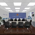 Law Enforcement Surveillance Room With Multiple Monitors Workstations And Office Chairs