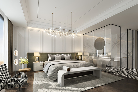 Light Luxury Rooms Hotel Rooms 3d model