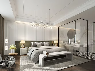Light Luxury Rooms Hotel Rooms 3d model