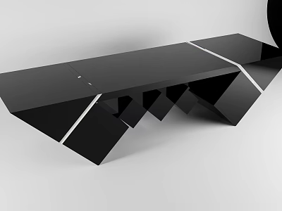 Modern Black Coffee Table With Geometric Angular Structure And Sleek Minimalist Design 3d model