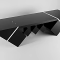 Modern Black Coffee Table With Geometric Angular Structure And Sleek Minimalist Design 3d model