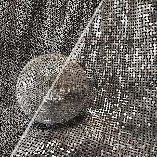 Shiny Decorative Disco Ball Component With Reflective Metallic Mesh Background 3d model 