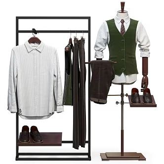 Modern Coat Rack Hanger Men's Clothes 3d model