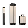 Contemporary Outdoor Lights With Sleek Metal Frame And Frosted Glass Panels Design