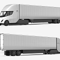 Modern White Box Truck With Cab And Cargo Container Exterior Design
