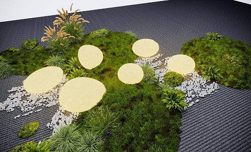 Modern landscape lights landscape pebble lights 3d model