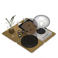 Modern Ornaments Combination Book Table Lamp Vase Candle 3d model