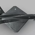 Black YF-23 Fighter Jet Model With US Air Force Insignia And Cockpit