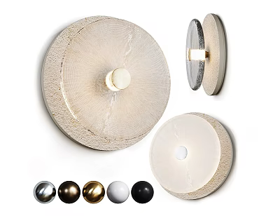 Modern Minimalist Round Wall Lamp With Textured Finish And Multiple Color Options 3d model