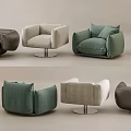 Modern Single Sofas In Various Colors With Contemporary Design And Comfortable Upholstery 3d model