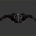 Futuristic Sci fi Character With Black Red Armor Blue Headpiece And Biomechanical Design