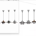 Modern Metallic Chandeliers With Various Unique Styles And Brown Silver Designs 3d model