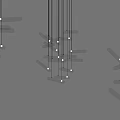 Modern Chandeliers With Transparent Tubes And Metal Rods For Interior Lighting