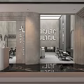 Modern Beauty Hair Salon Interior Design With Marble Floors Mirrors And Styling Chairs