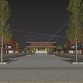 Modern Gymnasium Architecture School Gymnasium Appearance 3d model