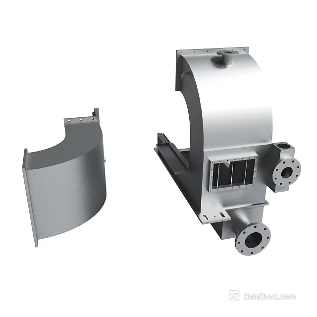 Industrial Metal Mechanical Components With Structural Frames And Mounting Holes Design 3d model 