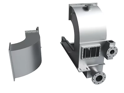 Industrial Metal Mechanical Components With Structural Frames And Mounting Holes Design 3d model