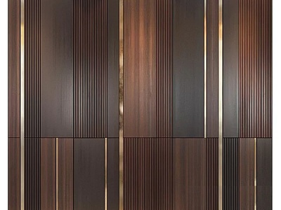 Wooden metal wall panel 3d model