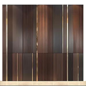 Wooden metal wall panel 3d model