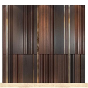 Wooden metal wall panel 3d model