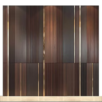 Wooden metal wall panel 3d model