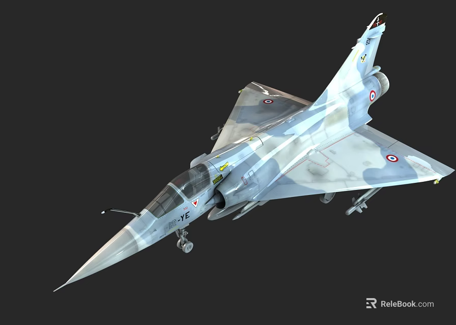 Military Fighter Jet With Camouflage Paint Sleek Aerodynamic Design And Military Insignia 3d model 
