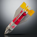Arrow Weapon With Yellow Red Accents Pointed Tip And Decorative Design 3d model