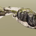 Detailed Micro Terrain With Rocky Cliffs Mossy Patches And Undulating Landforms