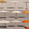 Outdoor Decorative Umbrella Set With Colorful Designs And Different Base Styles