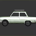 Vintage Green Classic Car With Rusty Exterior And Roof Rack Design