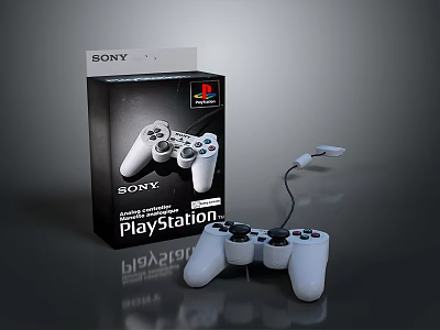 Sony PlayStation Official Wired Gaming Controller With Packaging Box For Game Console 3d model