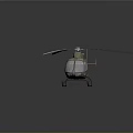 Military Green Helicopter 3D Model with Rotor System and Cockpit for Aerospace Research