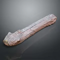 Handcrafted Wooden Stone Decorative Piece With Carved Texture And Natural Glossy Surface